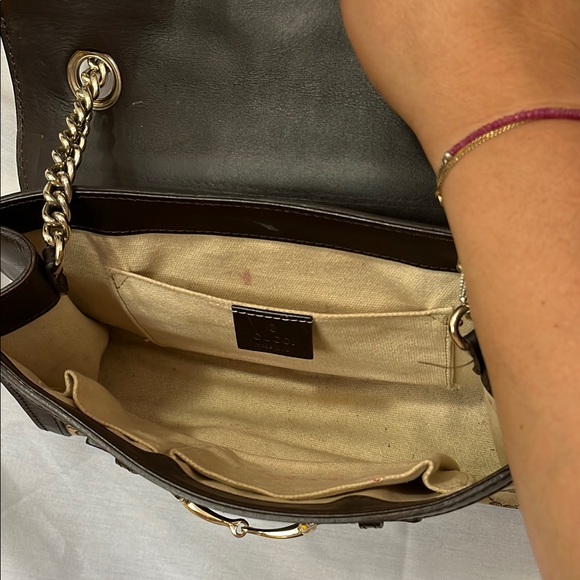 Gucci Brown and Tan Shoulder Bag with Chain Strap - Picture 4 of 16